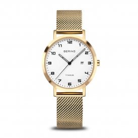 Bering Brushed Gold Titanium Ladies Watch 18634-334