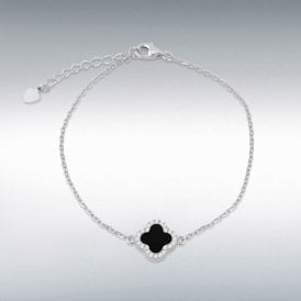 Clover Black Agate Bracelet