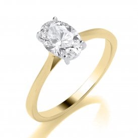 Gold Oval Cut Lab Grown Diamond 0.50CT Solitaire Ring
