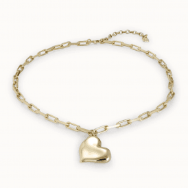 UNOde50 Gold Plated Heartbeat Necklace 1669