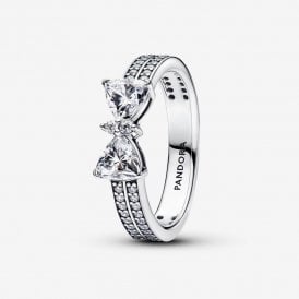 Pandora Sparkling Bow Double-row Ring 193552C01,