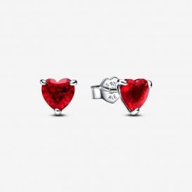 Pandora Red Heart Stud Earrings 292549C01