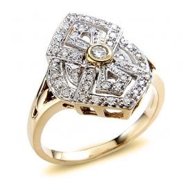 Vintage Style Cluster Diamond Ring