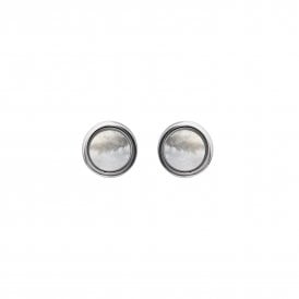 Unique & Co Silver Mother of Pearl Stud Earrings ME-860