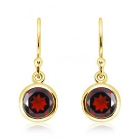 Unique & Co Gold Plated Garnet Drop Earrings ME-993GA