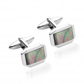 Unique & Co Mother of Pearl Steel Cufflinks QC-285