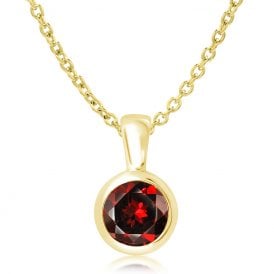 Unique & Co Gold Plated Garnet Necklace MK-993GA