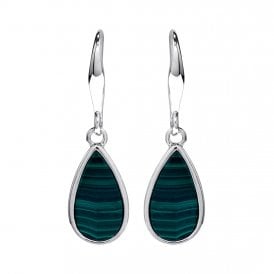 Unique & Co Pear Malachite Drop Earrings ME-907