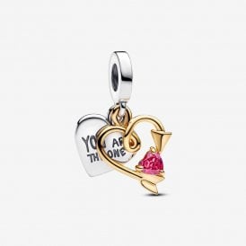 Pandora Engravable Heart & Arrow Double Dangle Charm 763622C01