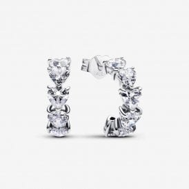 Pandora Sparkling Hearts Open Hoop Earrings 293657C01