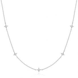 Ania Haie Silver Sparkling Star Station Necklace N064-04H