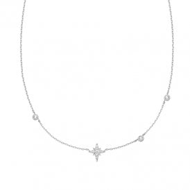Ania Haie Silver Star Cubic Zirconia Station Necklace N065-02H