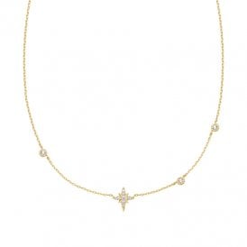 Ania Haie Gold Star Cubic Zirconia Station Necklace N065-02G