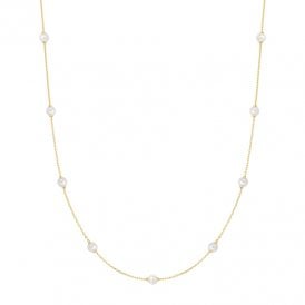 Ania Haie Gold Shell Pearl Station Chain Necklace N065-03G