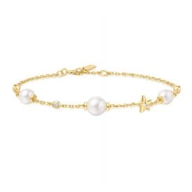Ania Haie Gold Pearl and Star Station Bracelet B065-05G