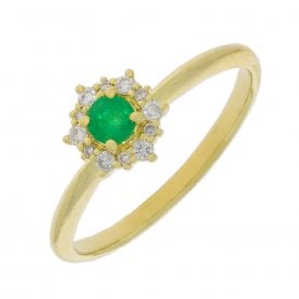 Oro Emerald Flower Ring 83920