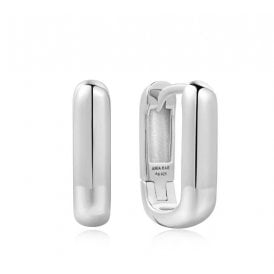 Anie Haie Silver Dome Oval Huggies Earrings E061-11H