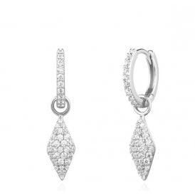 Ania Haie Silver Pavé Sparkle Huggies Earrings E061-13H