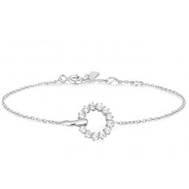 Ania Haie Silver Interlinked Circles Pavé Bracelet B056-01H