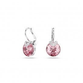 Swarovski Bella V Round Cut Pink Crystal Drop Earrings 5734235