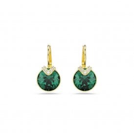 Swarovski Bella V  Green Crystal Gold Earrings 5735389
