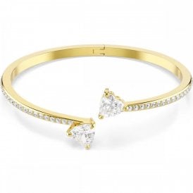 Swarovski Mesmera Gold Tone Open Heart Bangle 5733474