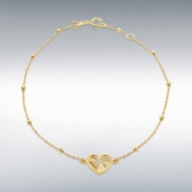 Ibb 9ct Yellow Gold Rainbow Heart Adjustable Bracelet1.29.3342