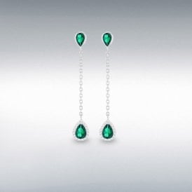 Ibb Sterling Silver Rhodium Plated Green and White 8.57.0062