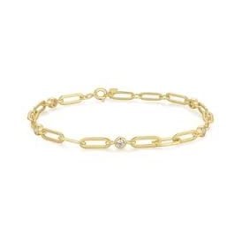 Ania Haie Gold Plated Bezel Station Paper Clip Chain B069-01G