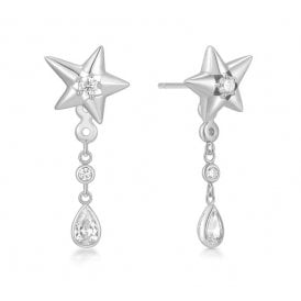 Ania Haie Silver Sparkling Star Drop Stud Earrings E066-07H
