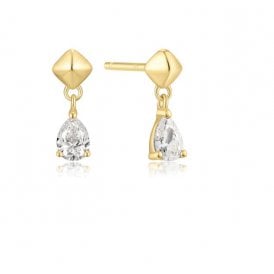 Ania Haie Gold Pyramid Dangle Threaded Stud Earrings E067-04G