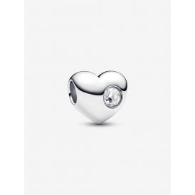 Pandora Engravable April Birthstone Heart Charm 794161C04