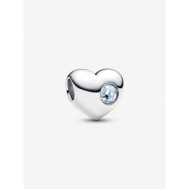 Pandora Engravable March Birthstone Heart Charm 794161C03