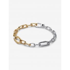 Pandora Sterling Silver and Gold Link Chain Bracelet 563689C00