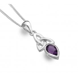 Sea Gems Celtic Trinity Amethyst Pendant 4188A