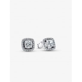 Pandora Square Halo Stud Earrings 293551C02