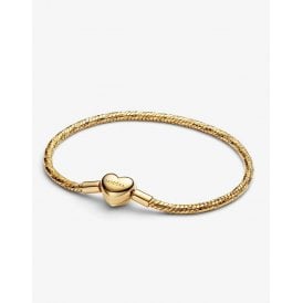 Pandora Heart Clasp Faceted Snake Chain Bracelet 564236C00-18