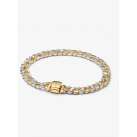 Pandora wo-tone Pavé Cuban Chain Bracelet 564229C01-18