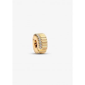 Pandora Ribbed Clip Charm 764078C01