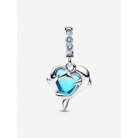 Pandora Blue Murano Glass Dolphins Dangle Charm 793924C01