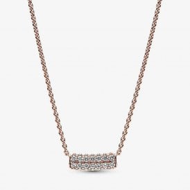 Pandora Timeless Pavé Double-row Bar Collier Necklace 382621C01