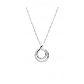 Unique & Co Sterling Rhod,CZ Circle Loop Pendant MK-797