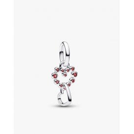 Pandora Connected Hearts & Red Stones Dangle Charm 794435C01