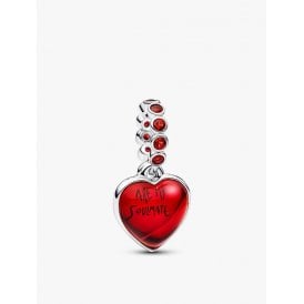 Pandora Red Murano Glass Heart Double Dangle Charm 794429C01