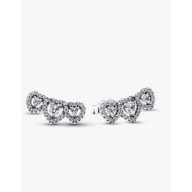 Pandora Halo Heart Trilogy Stud Earrings 294411C01