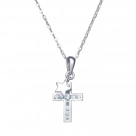 Kurate Cross with Star Necklace SN290B