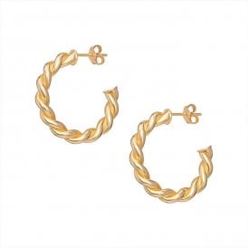 Kurate Fancy Gold Hoop Earrings SE226D