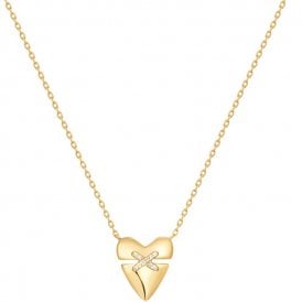 Ania Haie Gold Heart Kiss Pavé Necklace N057-02G