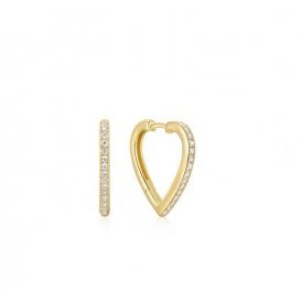 Ania Haie Gold Medium Heart Huggie Hoop Earrings E074-08G