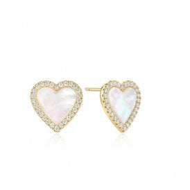 Ania Haie Gold Mother of Pearl Halo Heart Stud Earrings E071-03G